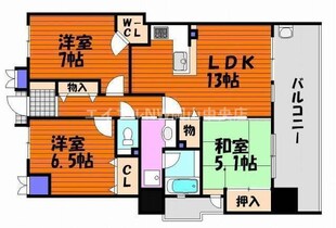 ルミノ平和町リベールタワーの物件間取画像